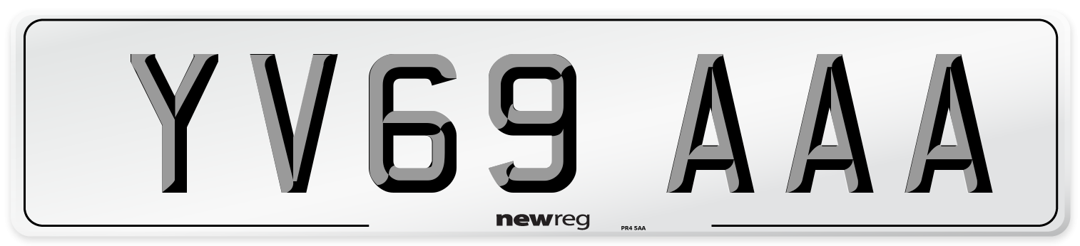 YV69 AAA Number Plate from New Reg